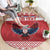 Personalized Serbia Christmas Round Carpet Double-Headed Eagle - Red Version
