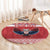 Personalized Serbia Christmas Round Carpet Double-Headed Eagle - Red Version