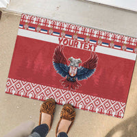 Personalized Serbia Christmas Rubber Doormat Double-Headed Eagle - Red Version - Wonder Print Shop