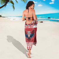Personalized Serbia Christmas Sarong Double-Headed Eagle - Red Version - Wonder Print Shop