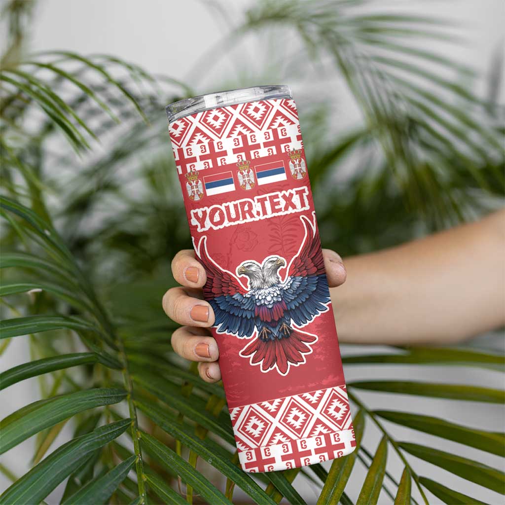 Personalized Serbia Christmas Skinny Tumbler Double-Headed Eagle - Red Version - Wonder Print Shop