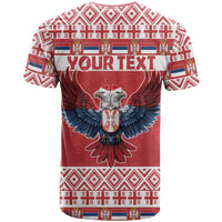 Personalized Serbia Christmas T Shirt Double-Headed Eagle - Red Version - Wonder Print Shop