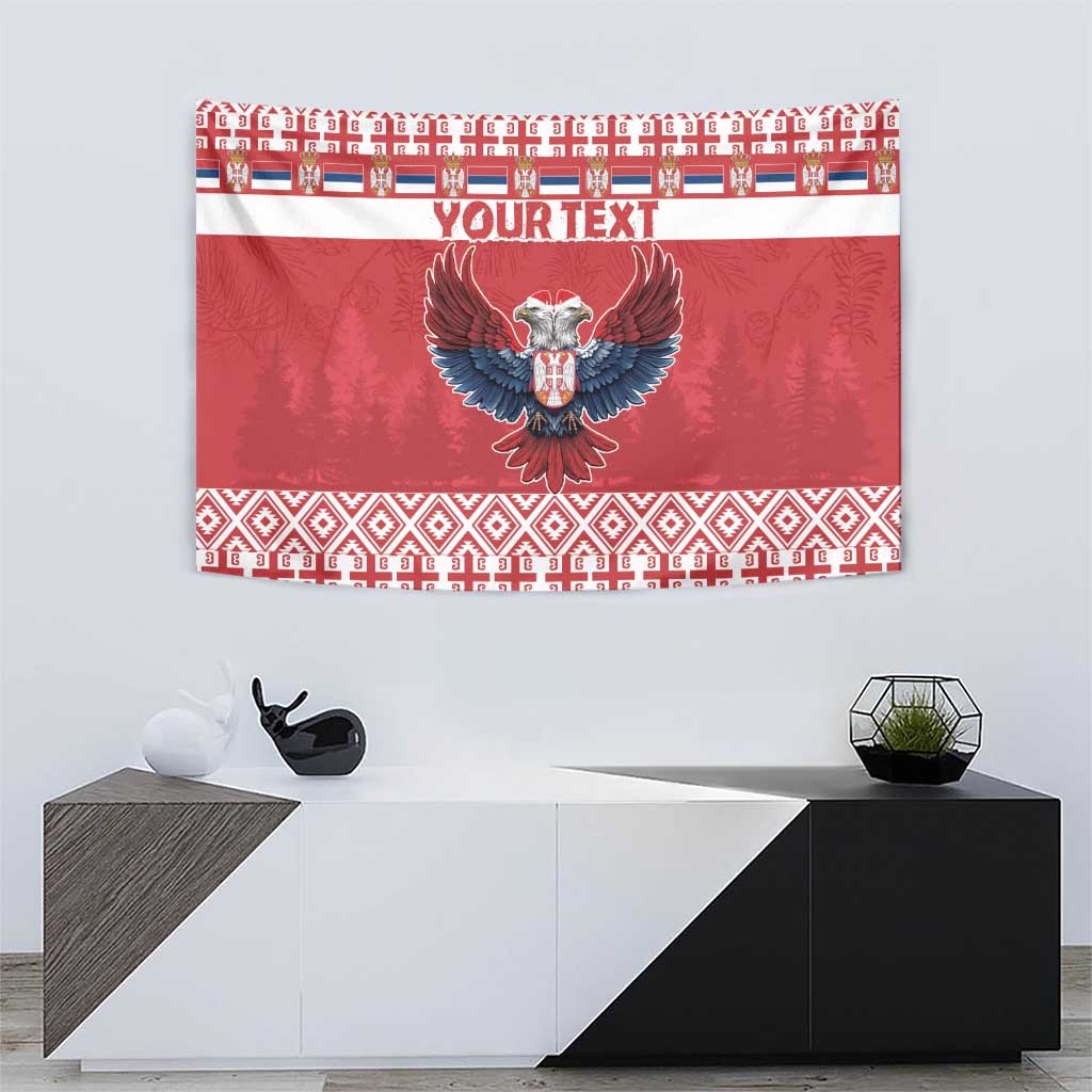 Personalized Serbia Christmas Tapestry Double-Headed Eagle - Red Version - Wonder Print Shop