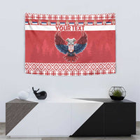 Personalized Serbia Christmas Tapestry Double-Headed Eagle - Red Version - Wonder Print Shop