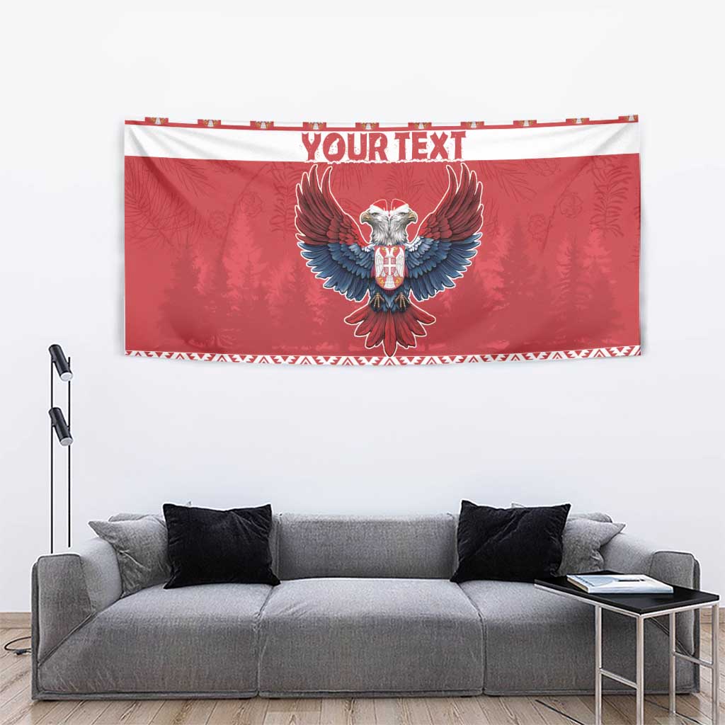 Personalized Serbia Christmas Tapestry Double-Headed Eagle - Red Version - Wonder Print Shop