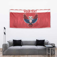 Personalized Serbia Christmas Tapestry Double-Headed Eagle - Red Version - Wonder Print Shop