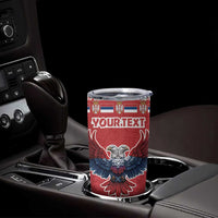 Personalized Serbia Christmas Tumbler Cup Double-Headed Eagle - Red Version - Wonder Print Shop