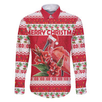 Personalized Trinidad and Tobago Christmas Family Matching Puletasi and Hawaiian Shirt Scarlet Ibis with Chaconia Flowers - Wonder Print Shop