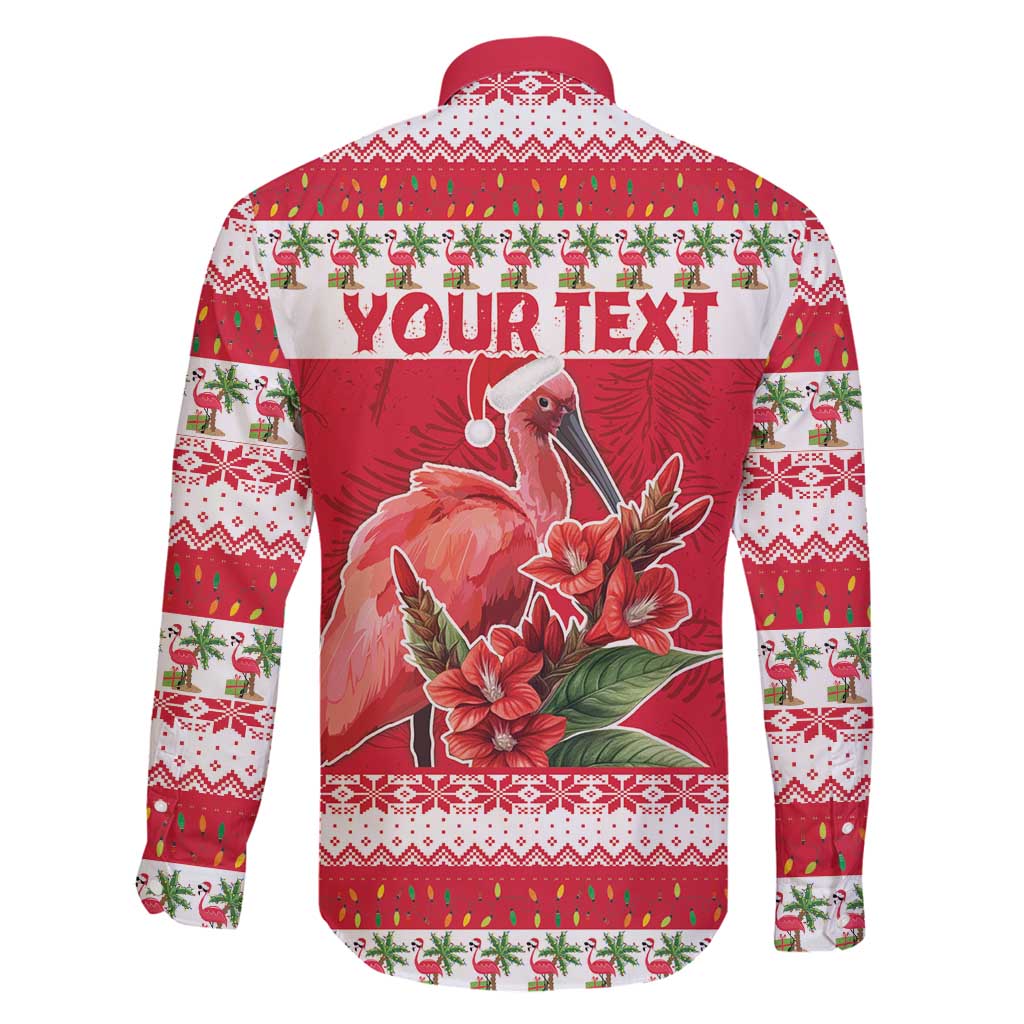 Personalized Trinidad and Tobago Christmas Family Matching Puletasi and Hawaiian Shirt Scarlet Ibis with Chaconia Flowers - Wonder Print Shop