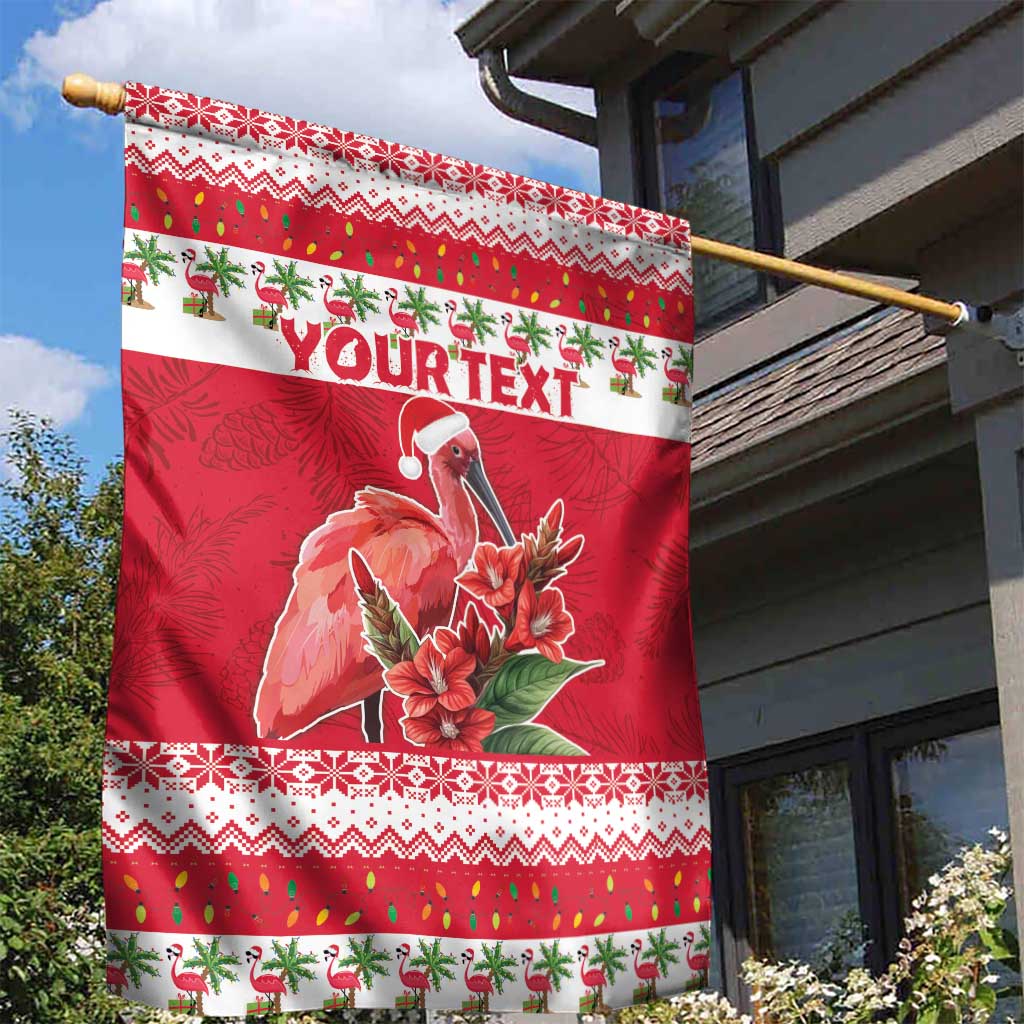 Personalized Trinidad and Tobago Christmas Garden Flag Scarlet Ibis with Chaconia Flowers - Wonder Print Shop