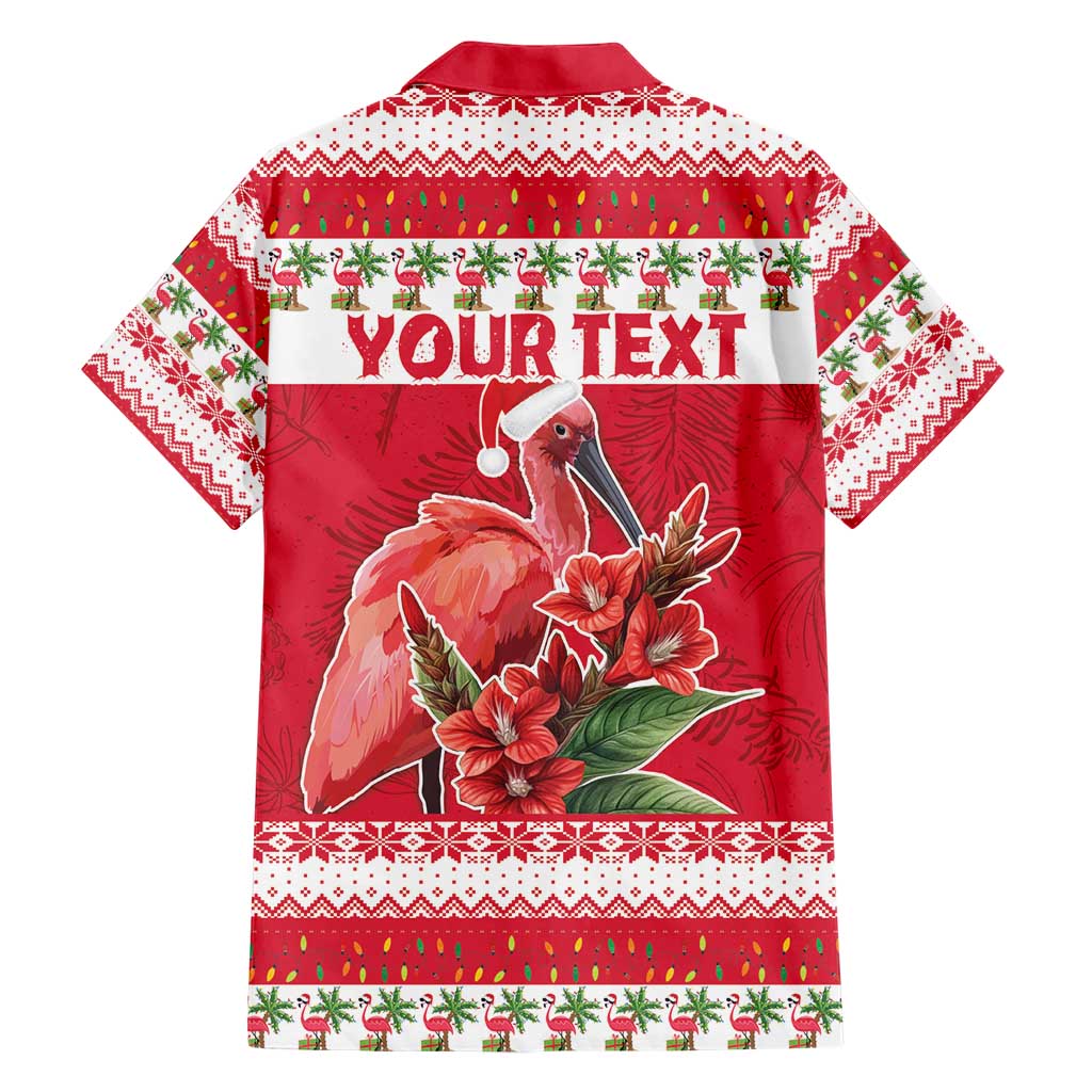 Personalized Trinidad and Tobago Christmas Hawaiian Shirt Scarlet Ibis with Chaconia Flowers - Wonder Print Shop