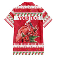 Personalized Trinidad and Tobago Christmas Hawaiian Shirt Scarlet Ibis with Chaconia Flowers - Wonder Print Shop