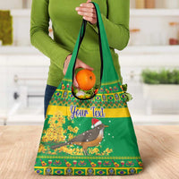 Personalized Brazil Turdus Rufiventris Christmas Grocery Bag Golden Trumpet Tree