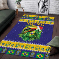 Personalized Brazil Christmas Area Rug Toco Toucan with Brazil Flag - Wonder Print Shop