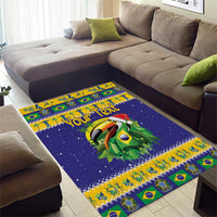 Personalized Brazil Christmas Area Rug Toco Toucan with Brazil Flag - Wonder Print Shop