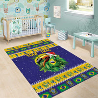 Personalized Brazil Christmas Area Rug Toco Toucan with Brazil Flag - Wonder Print Shop