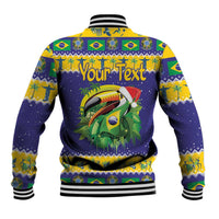 Personalized Brazil Christmas Baseball Jacket Toco Toucan with Brazil Flag - Wonder Print Shop