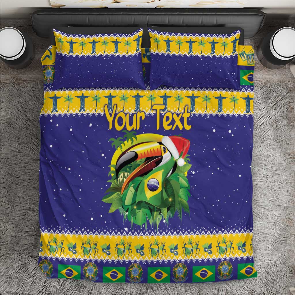 Personalized Brazil Christmas Bedding Set Toco Toucan with Brazil Flag - Wonder Print Shop