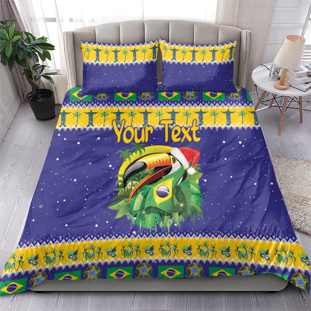 Personalized Brazil Christmas Bedding Set Toco Toucan with Brazil Flag - Wonder Print Shop