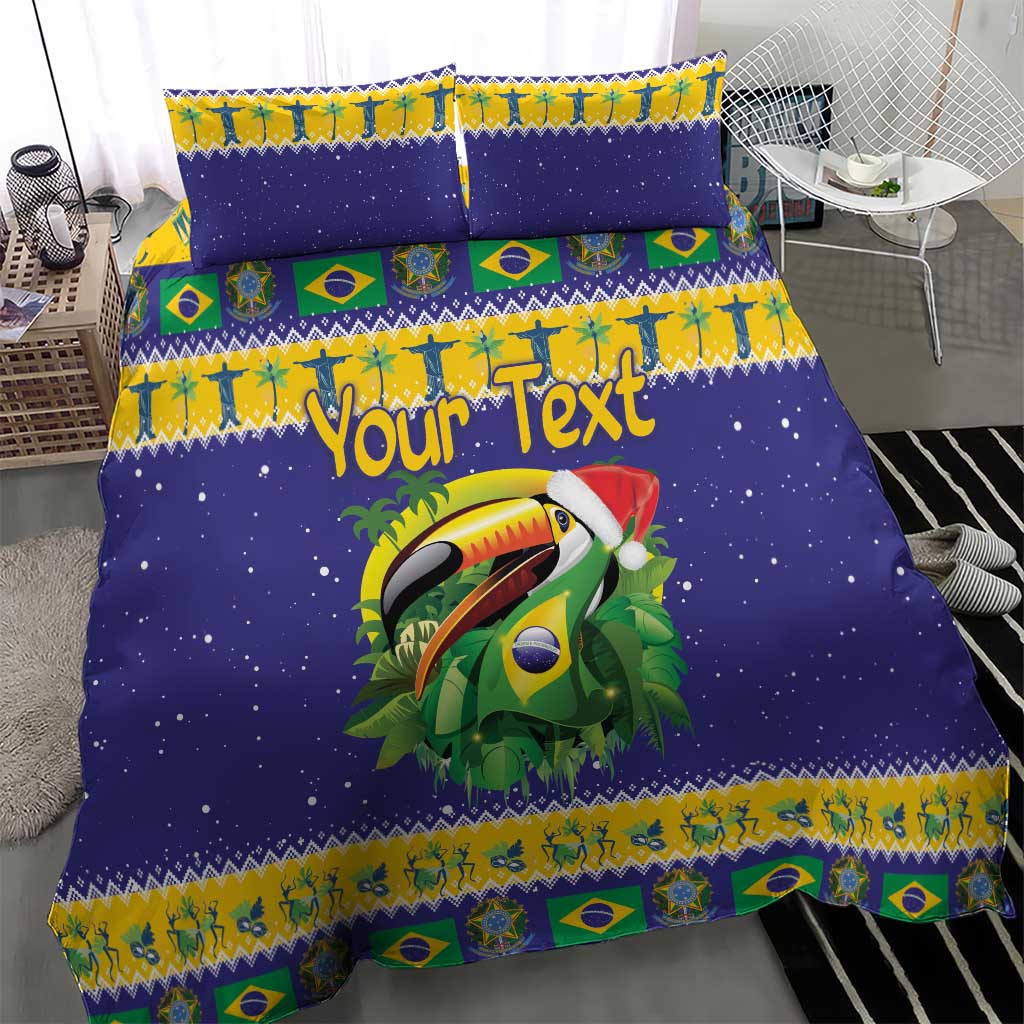 Personalized Brazil Christmas Bedding Set Toco Toucan with Brazil Flag - Wonder Print Shop