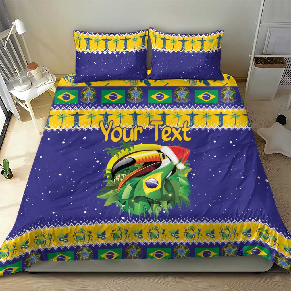Personalized Brazil Christmas Bedding Set Toco Toucan with Brazil Flag - Wonder Print Shop