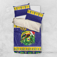Personalized Brazil Christmas Bedding Set Toco Toucan with Brazil Flag - Wonder Print Shop