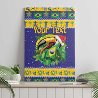Personalized Brazil Christmas Canvas Wall Art Toco Toucan with Brazil Flag - Wonder Print Shop