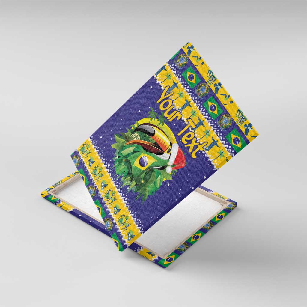 Personalized Brazil Christmas Canvas Wall Art Toco Toucan with Brazil Flag - Wonder Print Shop