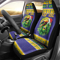 Personalized Brazil Christmas Car Seat Cover Toco Toucan with Brazil Flag - Wonder Print Shop