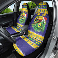 Personalized Brazil Christmas Car Seat Cover Toco Toucan with Brazil Flag - Wonder Print Shop