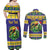 Personalized Brazil Christmas Couples Matching Off Shoulder Maxi Dress and Long Sleeve Button Shirt Toco Toucan with Brazil Flag - Wonder Print Shop