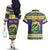Personalized Brazil Christmas Couples Matching Off The Shoulder Long Sleeve Dress and Hawaiian Shirt Toco Toucan with Brazil Flag - Wonder Print Shop