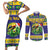 Personalized Brazil Christmas Couples Matching Short Sleeve Bodycon Dress and Long Sleeve Button Shirt Toco Toucan with Brazil Flag - Wonder Print Shop