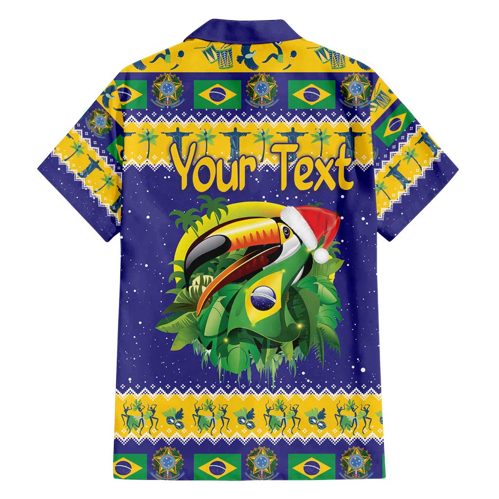 Personalized Brazil Christmas Family Matching Long Sleeve Bodycon Dress and Hawaiian Shirt Toco Toucan with Brazil Flag - Wonder Print Shop