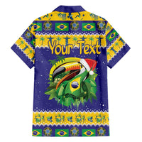 Personalized Brazil Christmas Family Matching Long Sleeve Bodycon Dress and Hawaiian Shirt Toco Toucan with Brazil Flag - Wonder Print Shop