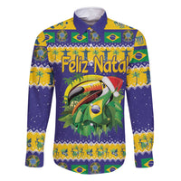 Personalized Brazil Christmas Family Matching Long Sleeve Bodycon Dress and Hawaiian Shirt Toco Toucan with Brazil Flag - Wonder Print Shop