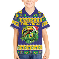 Personalized Brazil Christmas Family Matching Long Sleeve Bodycon Dress and Hawaiian Shirt Toco Toucan with Brazil Flag - Wonder Print Shop