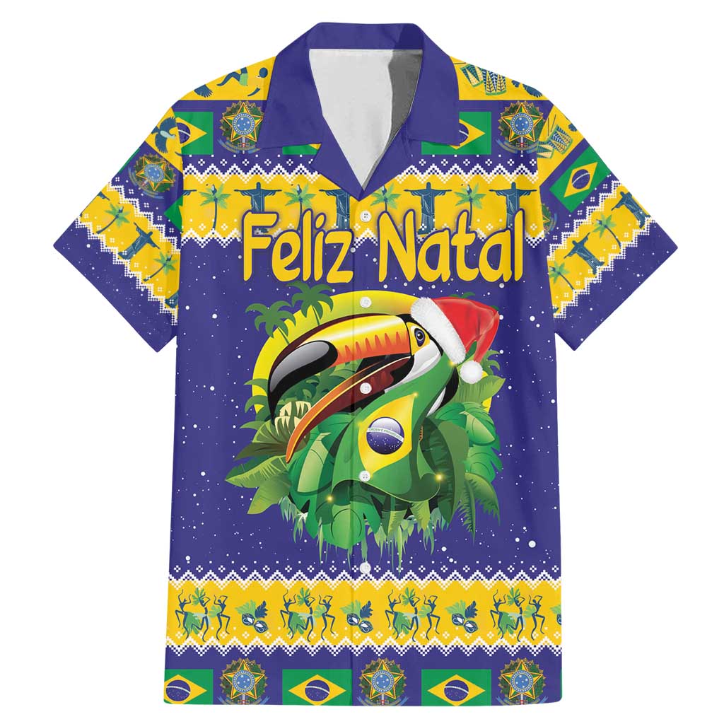 Personalized Brazil Christmas Family Matching Mermaid Dress and Hawaiian Shirt Toco Toucan with Brazil Flag - Wonder Print Shop