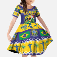 Personalized Brazil Christmas Family Matching Off Shoulder Maxi Dress and Hawaiian Shirt Toco Toucan with Brazil Flag - Wonder Print Shop