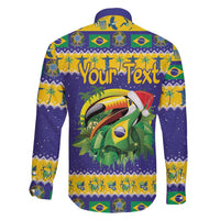 Personalized Brazil Christmas Family Matching Off Shoulder Maxi Dress and Hawaiian Shirt Toco Toucan with Brazil Flag - Wonder Print Shop