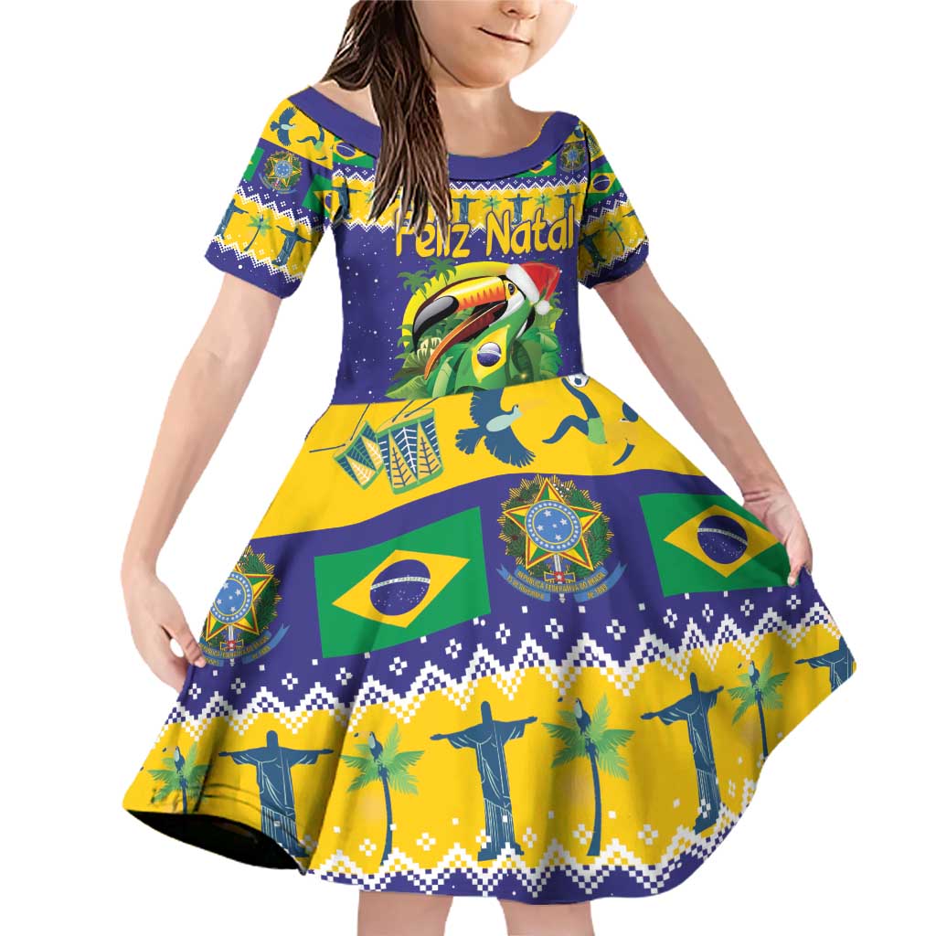 Personalized Brazil Christmas Family Matching Off Shoulder Short Dress and Hawaiian Shirt Toco Toucan with Brazil Flag - Wonder Print Shop