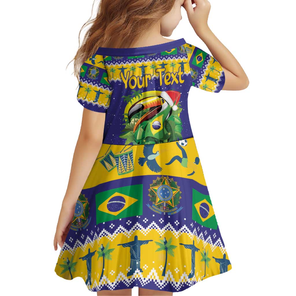 Personalized Brazil Christmas Family Matching Off Shoulder Short Dress and Hawaiian Shirt Toco Toucan with Brazil Flag - Wonder Print Shop