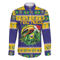 Personalized Brazil Christmas Family Matching Short Sleeve Bodycon Dress and Hawaiian Shirt Toco Toucan with Brazil Flag - Wonder Print Shop