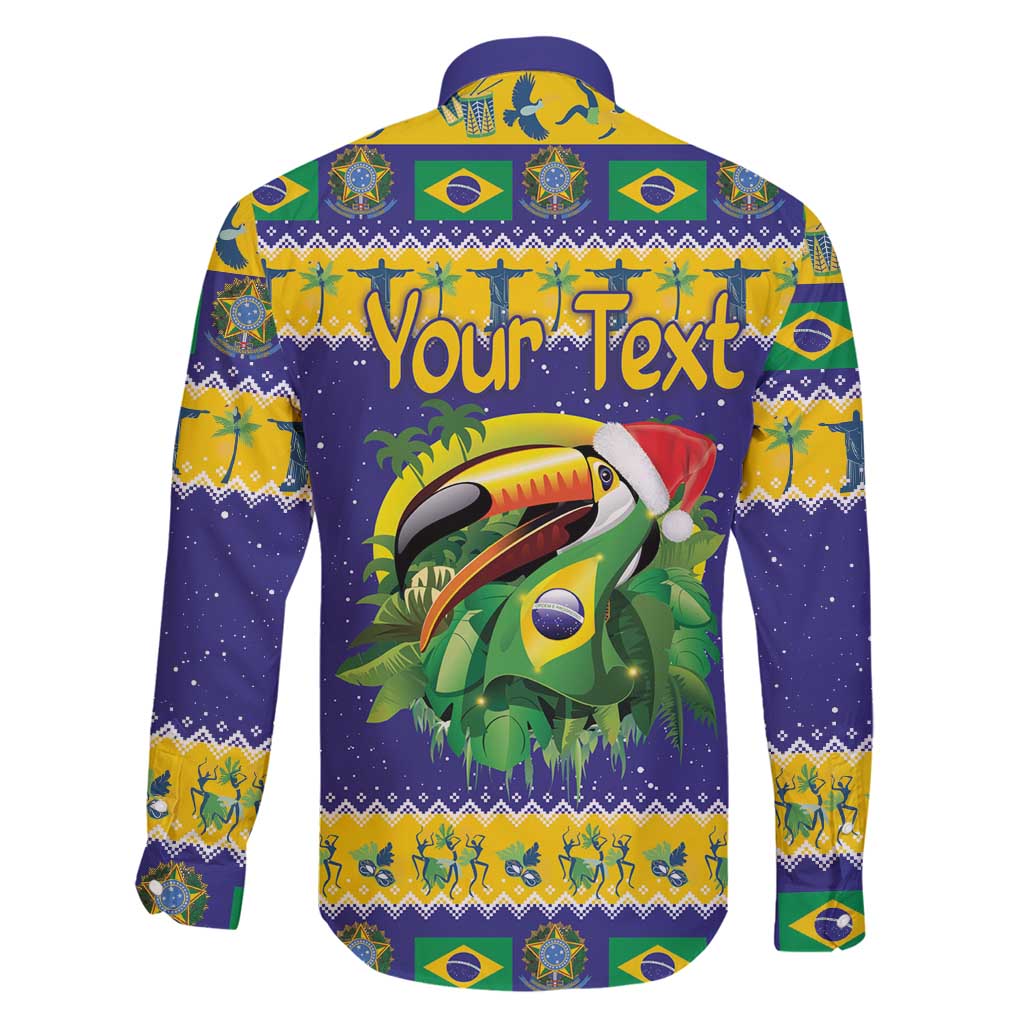 Personalized Brazil Christmas Family Matching Summer Maxi Dress and Hawaiian Shirt Toco Toucan with Brazil Flag - Wonder Print Shop