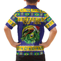 Personalized Brazil Christmas Family Matching Tank Maxi Dress and Hawaiian Shirt Toco Toucan with Brazil Flag - Wonder Print Shop