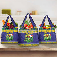 Personalized Brazil Christmas Grocery Bag Toco Toucan with Brazil Flag