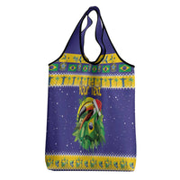Personalized Brazil Christmas Grocery Bag Toco Toucan with Brazil Flag