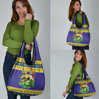 Personalized Brazil Christmas Grocery Bag Toco Toucan with Brazil Flag
