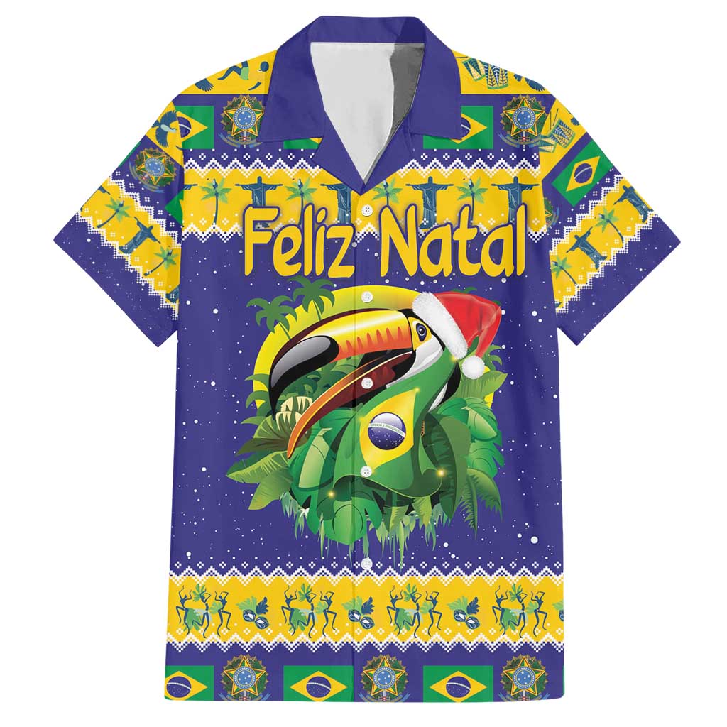 Personalized Brazil Christmas Hawaiian Shirt Toco Toucan with Brazil Flag - Wonder Print Shop