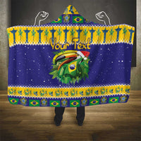 Personalized Brazil Christmas Hooded Blanket Toco Toucan with Brazil Flag